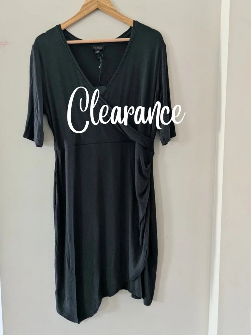 Goldray Stitch Fix Black Blaise Ribbed Knit Asymmetrical Hem Dress NWT XL Career